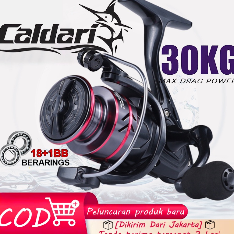 KODE L57J Caldari Reel Spinning POWER HANDLE Super Halus Kualitas Import Dengan Drag maksimum 15kg R
