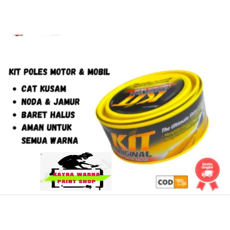 Kit Original Paste Wax Kit Kuning Poles Motor Wax Mobil 225 gram

