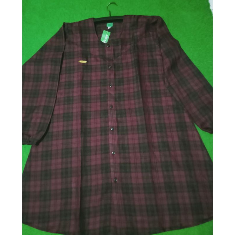 atasan dewasa/ tunik panjang kotak salur size L