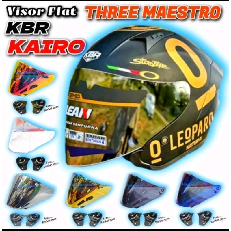 Kaca Helm Flat KBR KAIRO | Visor helmet Visor Flat KBR KAIRO Iridium Three Maestro