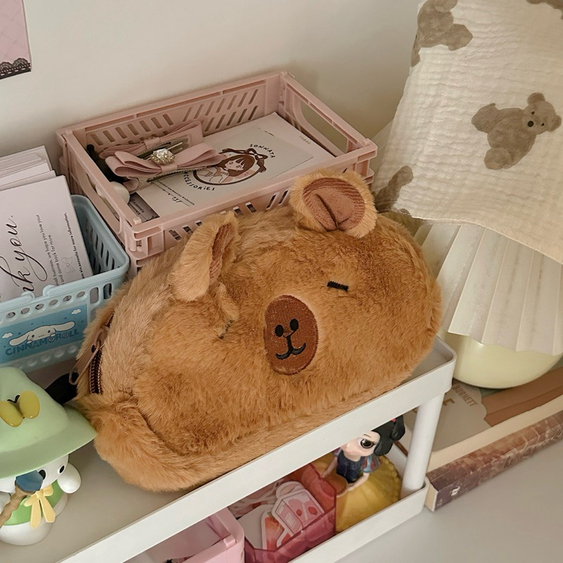 

SONNATA. Capybara pouch ——— cute daily essentials pouch or pencil case with capybara shaped | pouch tempat pensil capybara lucu