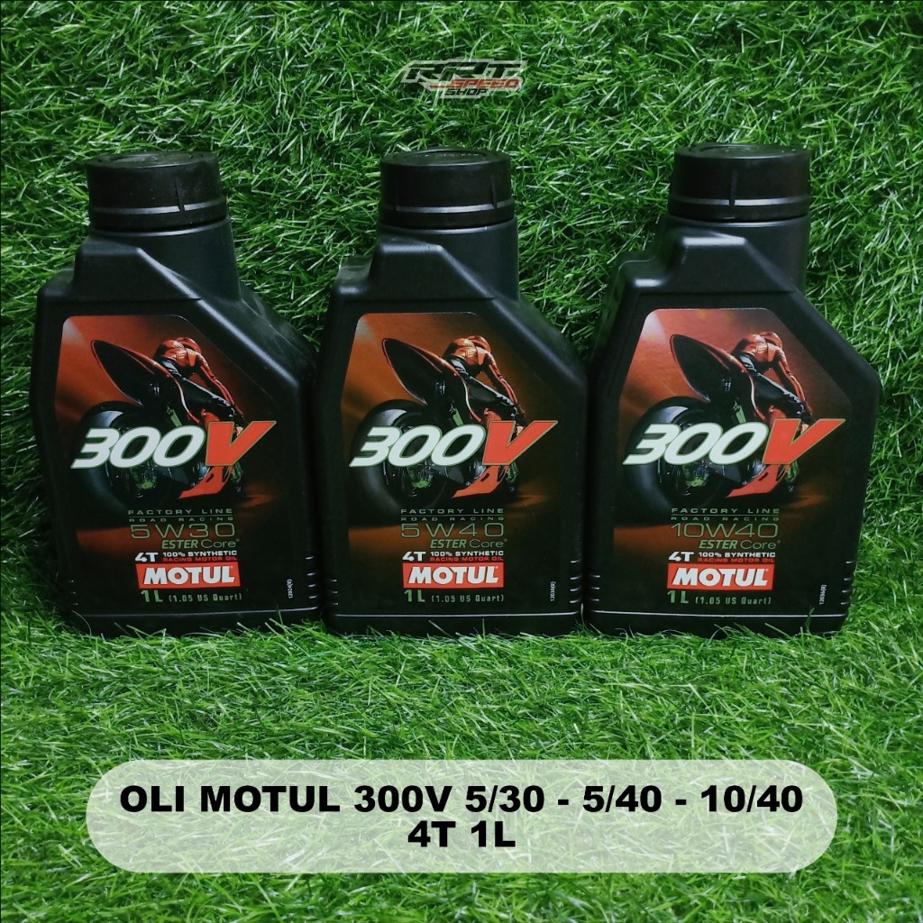 RRT OLI MESIN MOTUL 300V ESTER CORE RACING BALAP DRAG BIKE ROADRACE GTX 4T