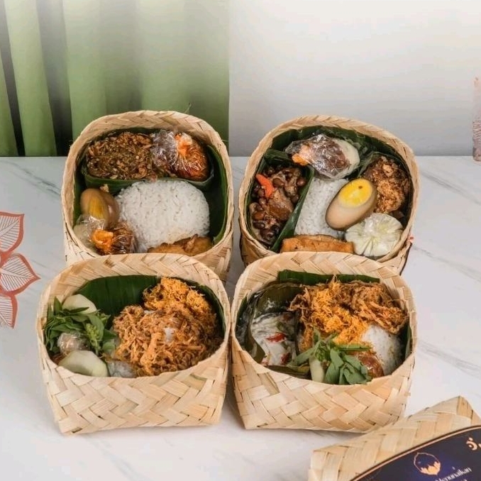 Besek Bambu 14x14 Natural / Besek Nasi Catering Kenduri Tasyakuran