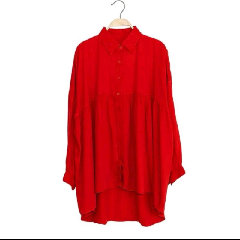 ATASAN KEMEJA OVERSIZE XXXL LD140 baju kerja blouse JUMBO RAYON TWILL