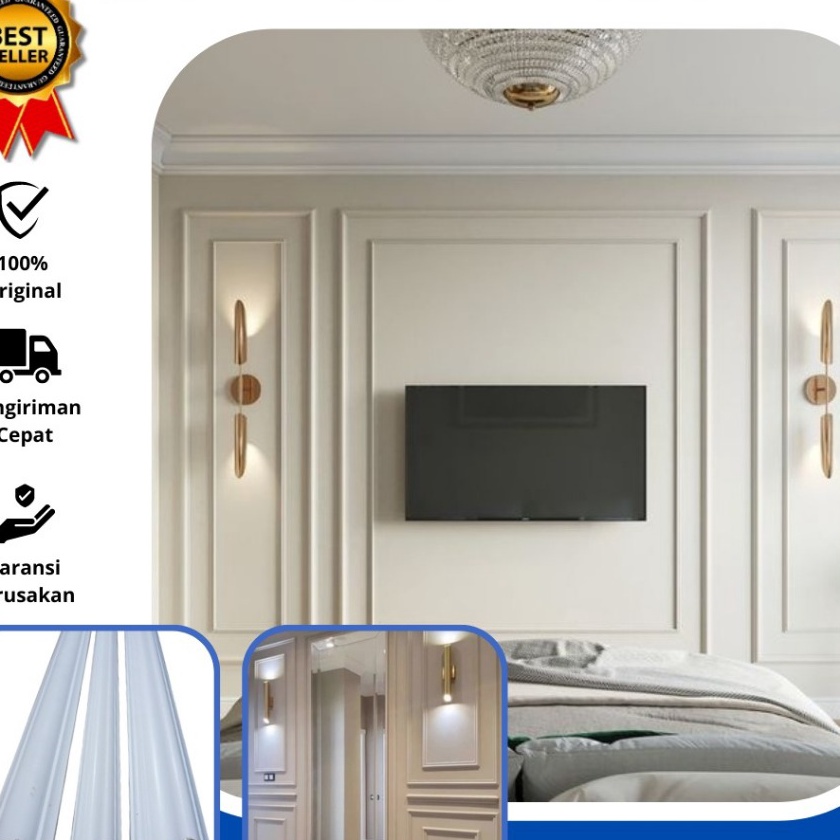 Price List Moulding Wainscoting Bahan Pvc anti rayap ukuran 4cm6cm List Moulding Tengah  Moulding Mu