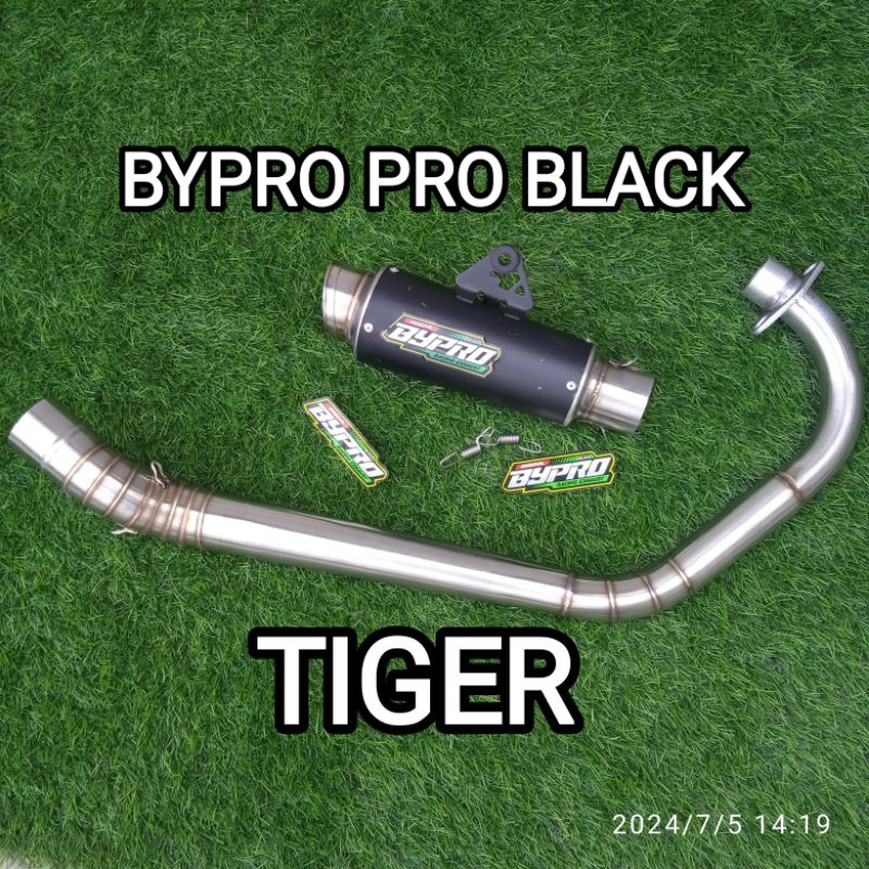 TERLARIS FULL SHET KNALPOT BYPRO BLACK INLET 50MM TIGER LEHER FULSHET KNALPOT TIGER