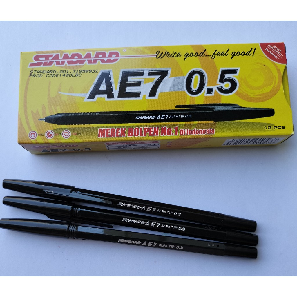 

[ 1 PAK ] Pulpen / Bolpen AE7 /Pena / Pen Standard AE 7 Warna Hitam