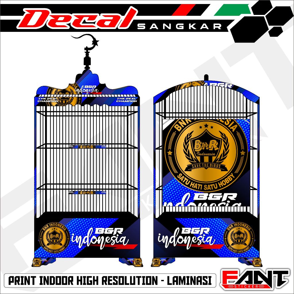 Stiker Sangkar Kosan BNR Racing Blue