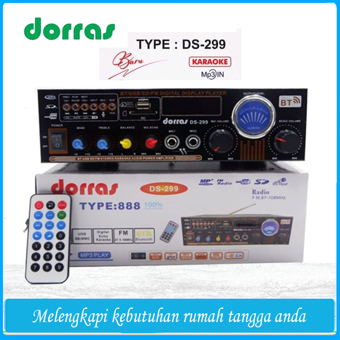 DORRAS Amplifier Karaoke 1000watt Dorras Ds-299 Stereo Audio/Amplifier Bluetooth/Amplifier Wireless/