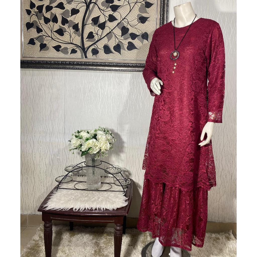 BAMODE BUTIK - GAMIS BROKAT TERBARU 2024 / GAMIS BROKAT MODEL TINGKAT / GAMIS BROKAT KONDANGAN