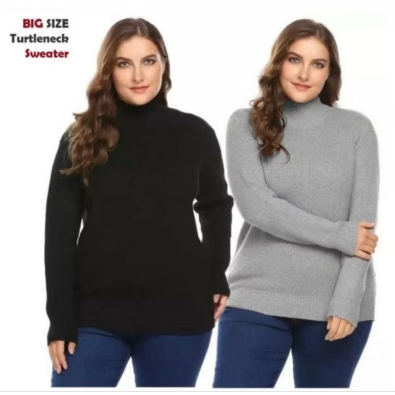 TURTLENECK JUMBO / KAOS RAJUT RIB TURTLENECK LENGAN PANJANG BIG SIZE