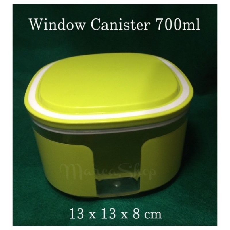 window canister/toples Tupperware/Tupperware hijau/Tupperware langka