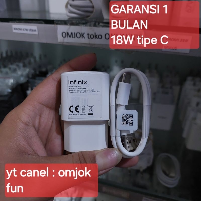 Charger infinix Hot 11s Nfc 18 w Copotan Ada new n bekas ori 100% tipe C