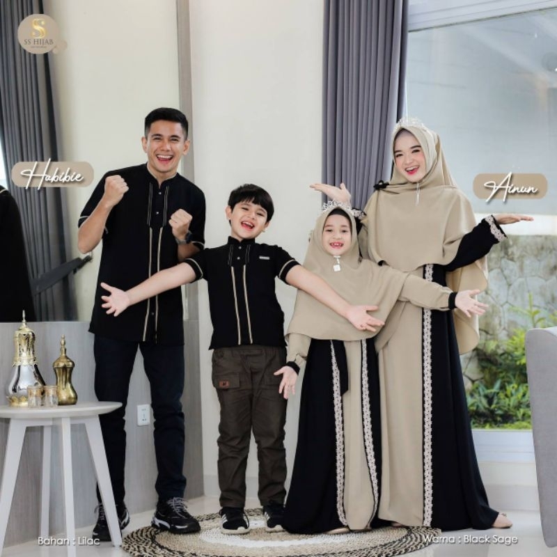 Sarimbit Habibie Ainun Gamis Mom Set Khimar Basic Original by Ss Hijab