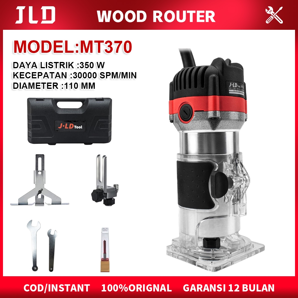 JLD Mesin Trimmer MT370 Mesin Profil Kayu Router 6mm/  Mesin Profil Kayu Trimmer Router Mesin 350W R