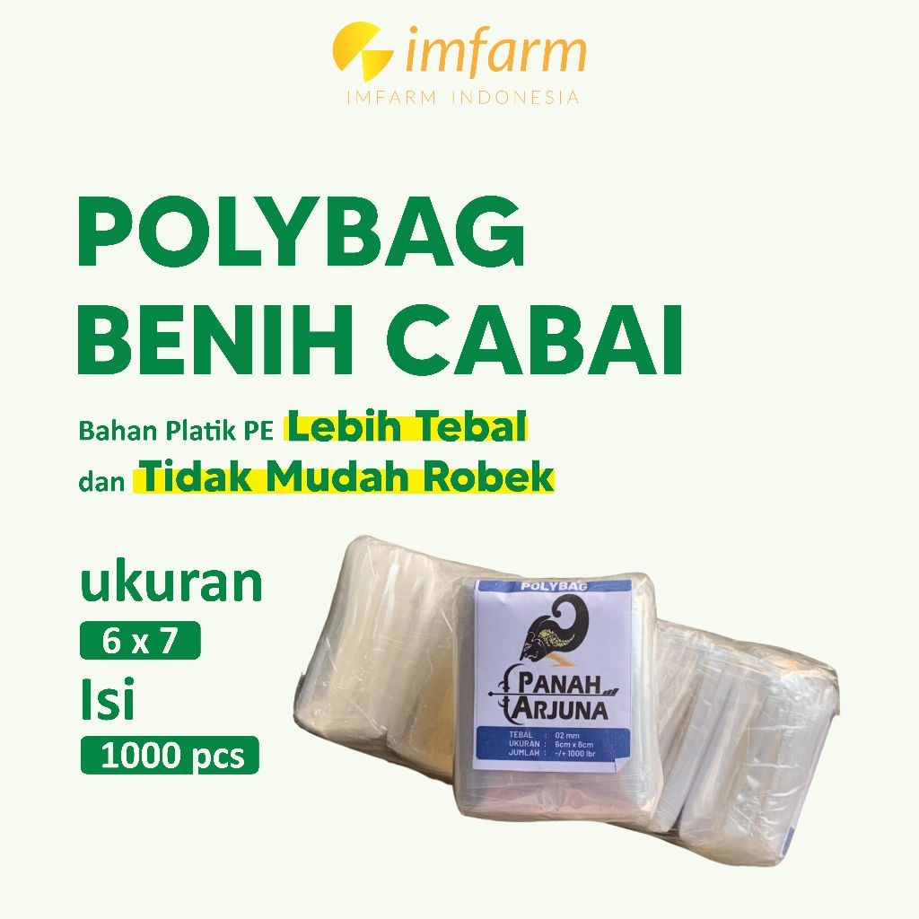 Polybag semai 6x7 plastik semai/polybag benih 1ikat= 1000pcs Polybag cabai