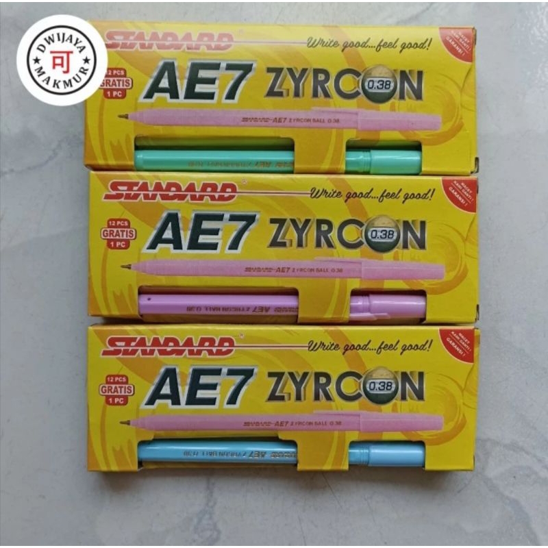 Pulpen Pen Standard Zyrcon / Pulpen Warna Warni Tinta Hitam