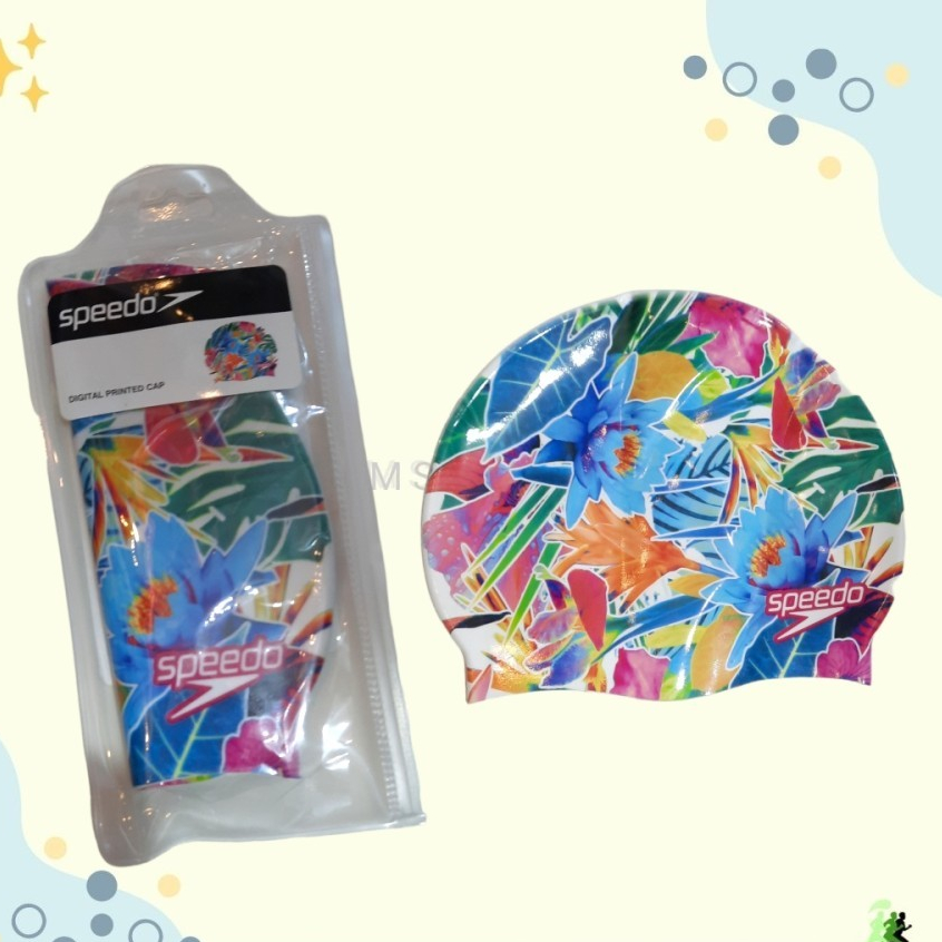 TOPI RENANG SPEEDO PRINTED CAP DIGITAL ORIGINAL