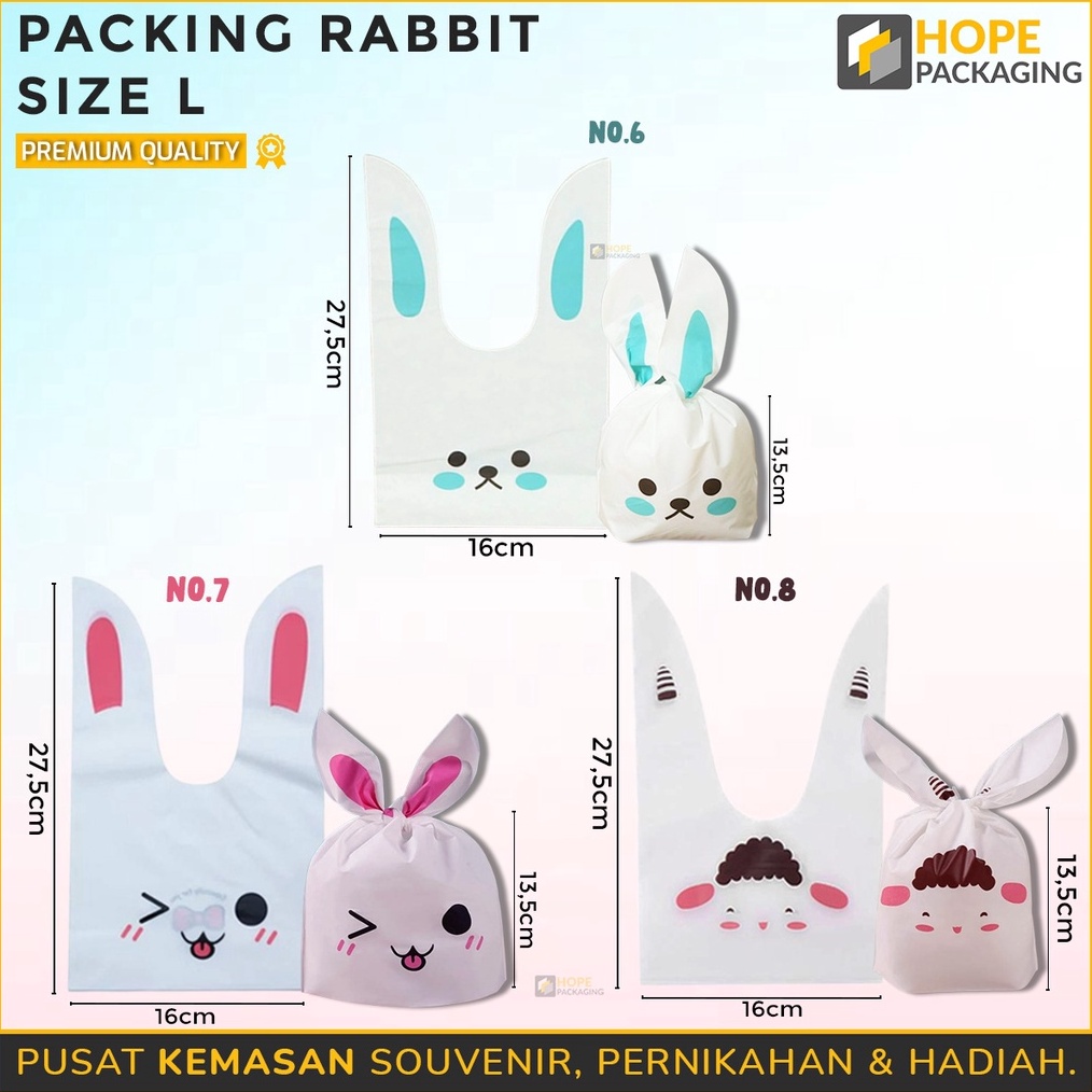 

KHUSUS Harga 5 pcs Packing Rabbit Ear Size L Plastik Cookies Kemasan Kue Cookies Packingan Souvenir Snack Ultah Kemasan Bingkisan Kue Lebaran