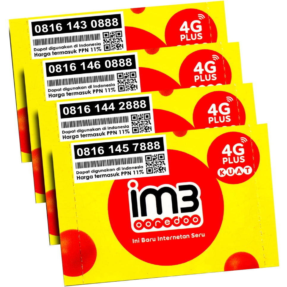 Nomor Cantik Indosat im3 Ooredoo 11 Digit 888 0888 2888 7888 Prabayar Nomer Rapi Kartu Perdana Sebel