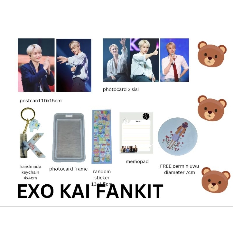 Fankit EXO Kai (Unofficial) - Handmade Keychain - Dapat semua dalam 1 pax