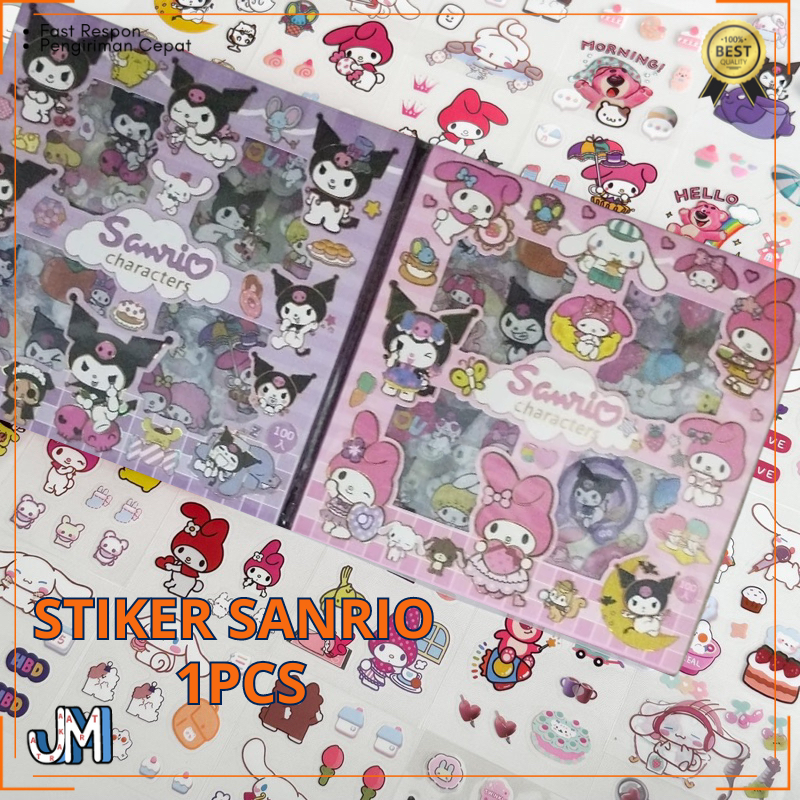 

JT Sticker SANRIO LOTSO / CINNAMOROLL / KUROMI / MY MELODY 2D Dekorasi Karakter Anime Anak isi 200 Lembar