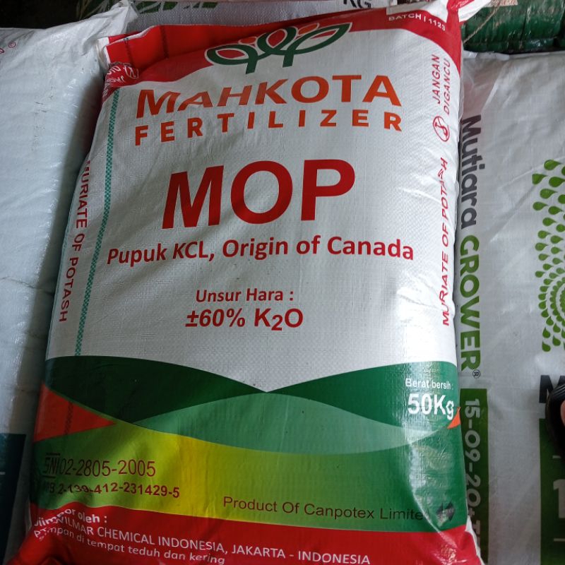 PUPUK MOP KCL mahkota fertilizer kemasan ecer repack 1kg