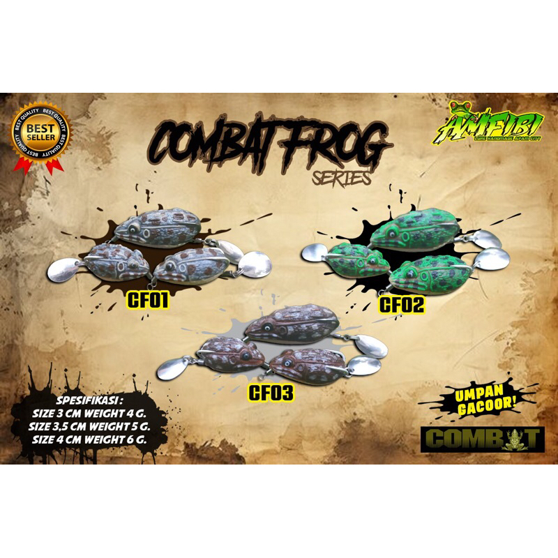 COMBAT FROG 3D AMFIBI LURE SOFT FROG UMPAN CASTING termurah bisa COD