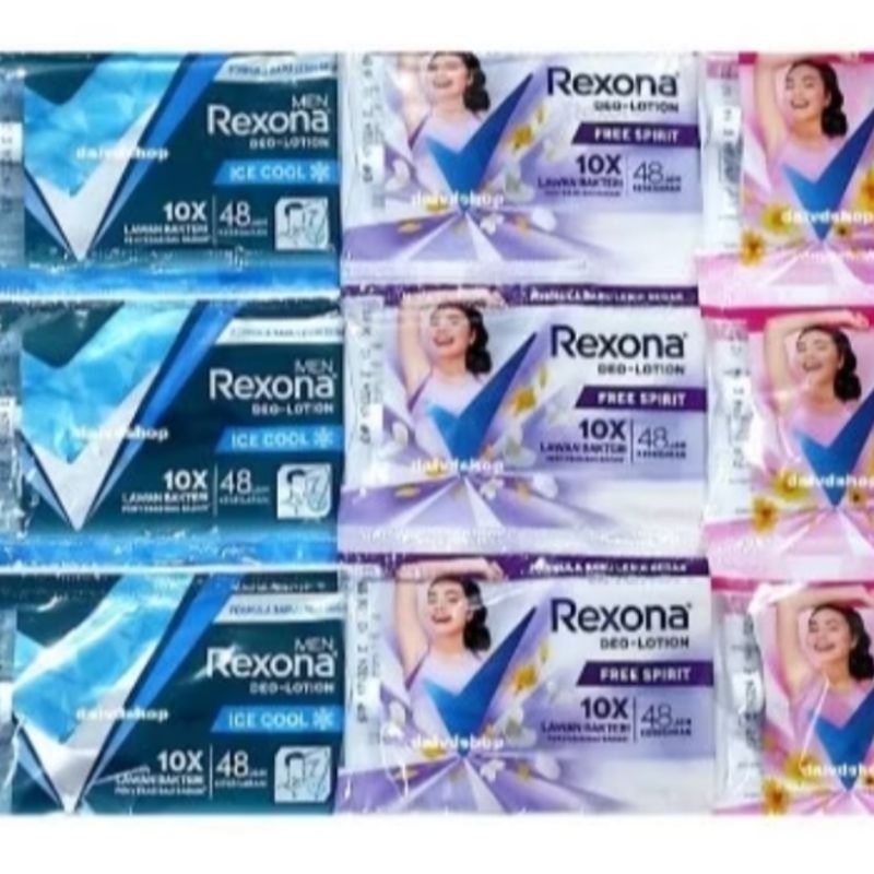 (Isi 2 Renteng/ 24Sachet) Rexona Deodorant Lotion 9ml Kemasan Renteng