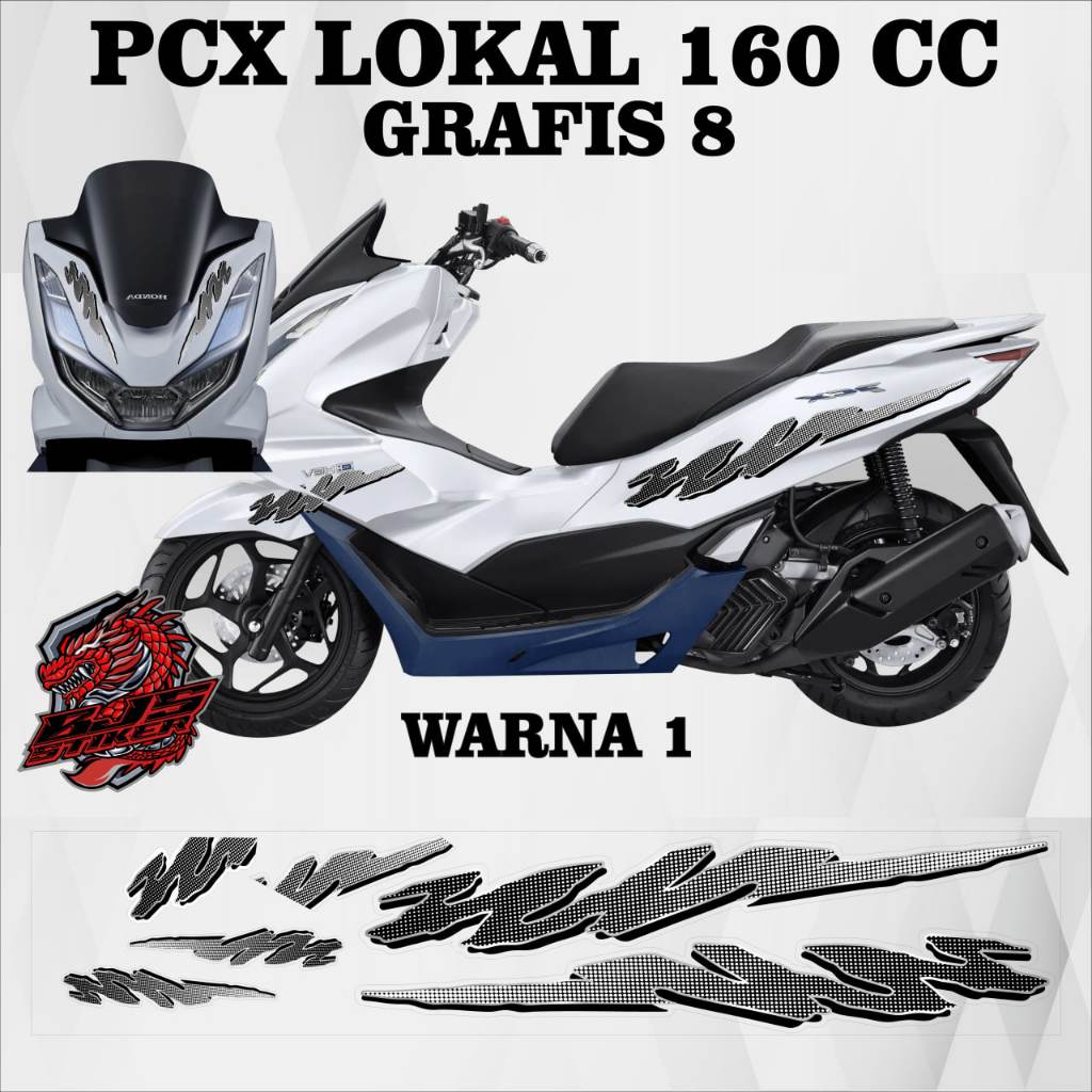Stiker PCX 160 cc lokal / Striping PCX 160 cc / Stiker Sticker Decal Transparan PCX 160 cc lokal Gra