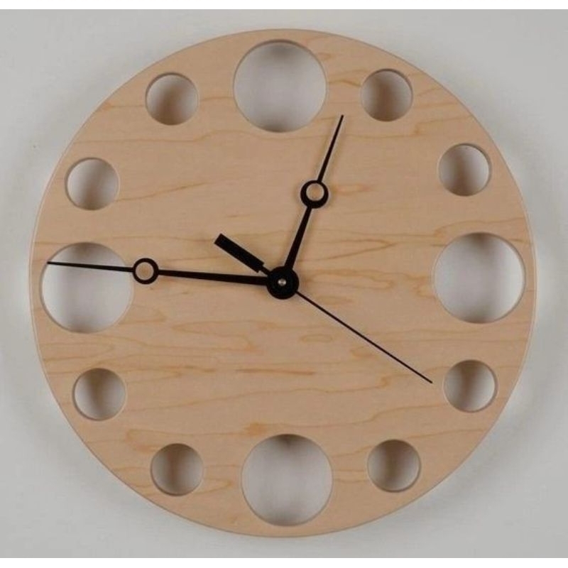 jam dinding bulat / jam dinding aesthetic / jam dinding kayu