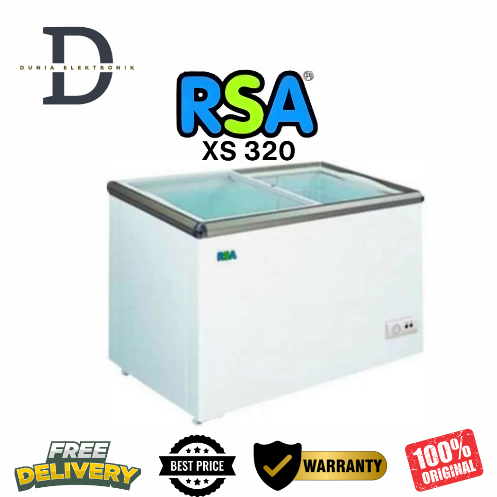 SLIDING CHEST FREEZER RSA 300L - XS320 - GRATIS KIRIM