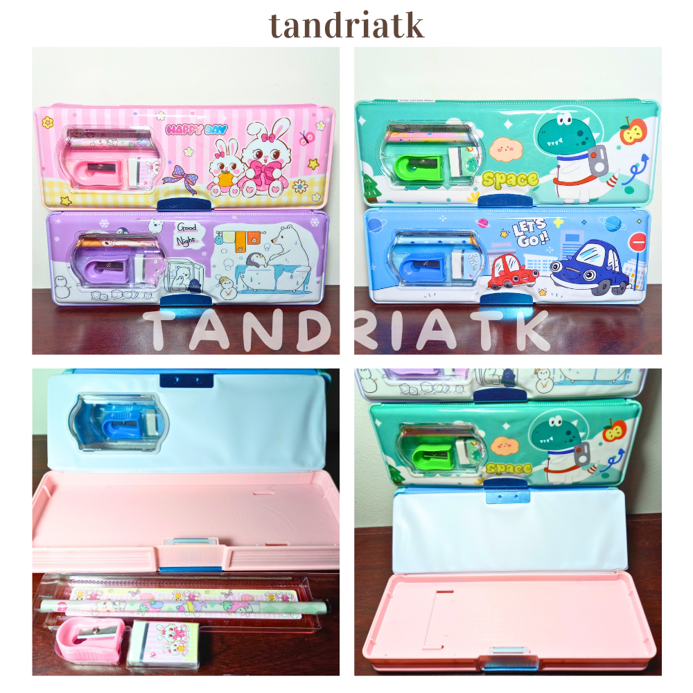 

Tempat Pensil Magnet Stationery Set Isi Alat Tulis CC 7819 Motif Dino / Rabbit / Penguin / Mobil