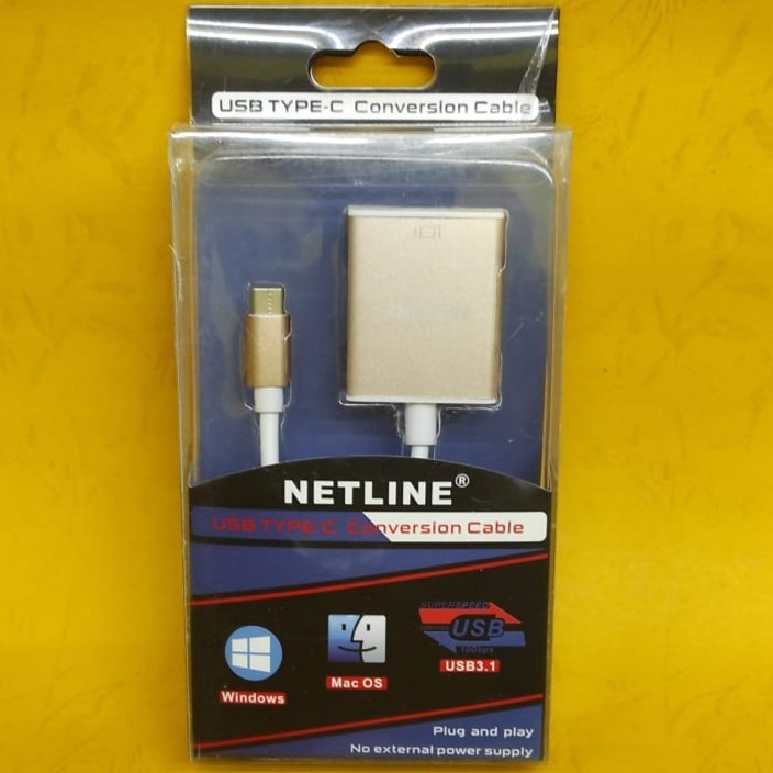 USB Type-C to HDMI Cable Adapter Netline USB TypeC Male to HDMI Female