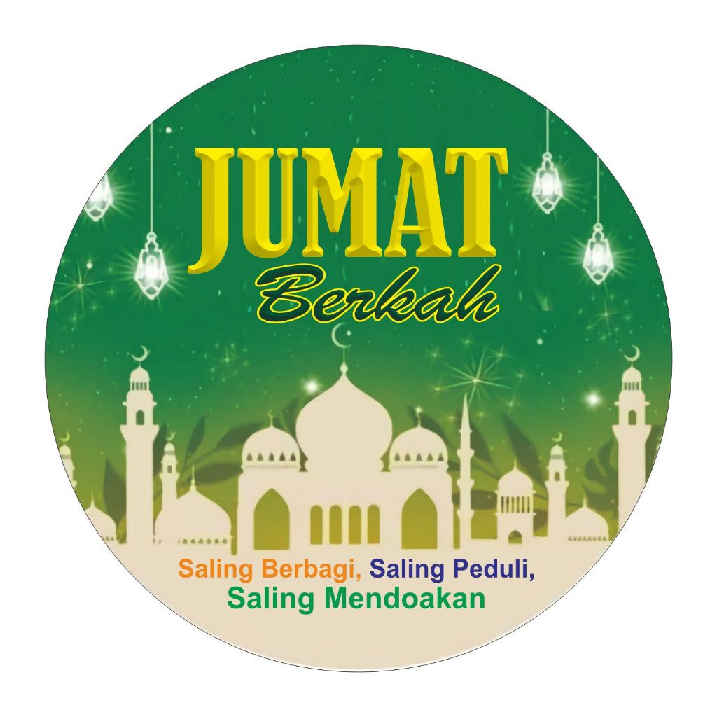 

Stiker Jumat Berkah . Bulat 10 cm. @Rp.500/pcs.Minimal Order 50pcs. Langsung Kirim