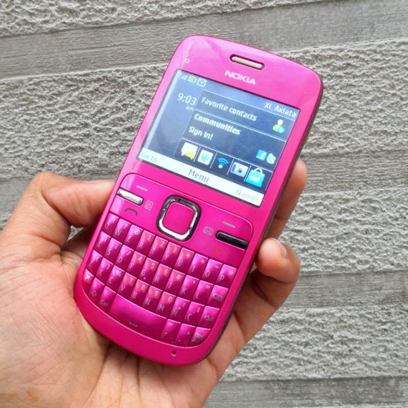 Hp Jadul Nokia C3 pink original mulus hp unik hp langka anti sadap