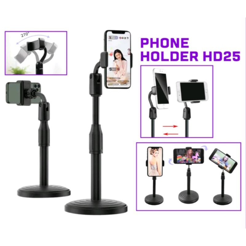 Stand Phone Holder HD25 Tiang Stand Tatakan HP Live Broadcasting