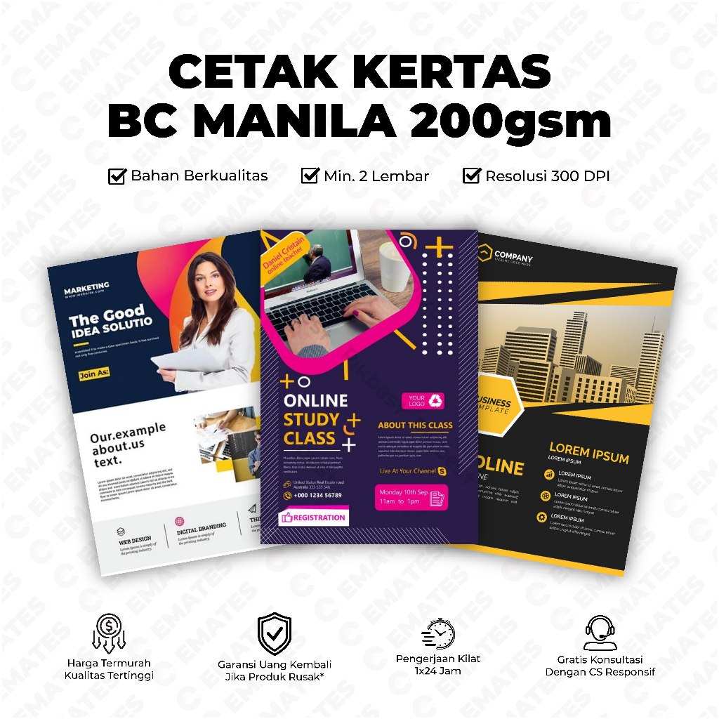 

[Print] Jasa Print Cetak BC Manilla A4 Full Colour Berwarna 200gsm