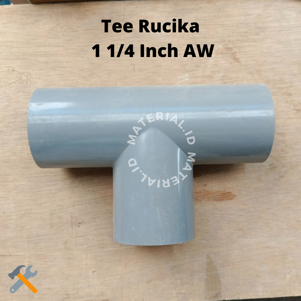 Tee Sambungan Pipa Pralon Rucika 1 1/4 Inch in " Paralon Peralon Sambungan Pipa Cabang 3 T