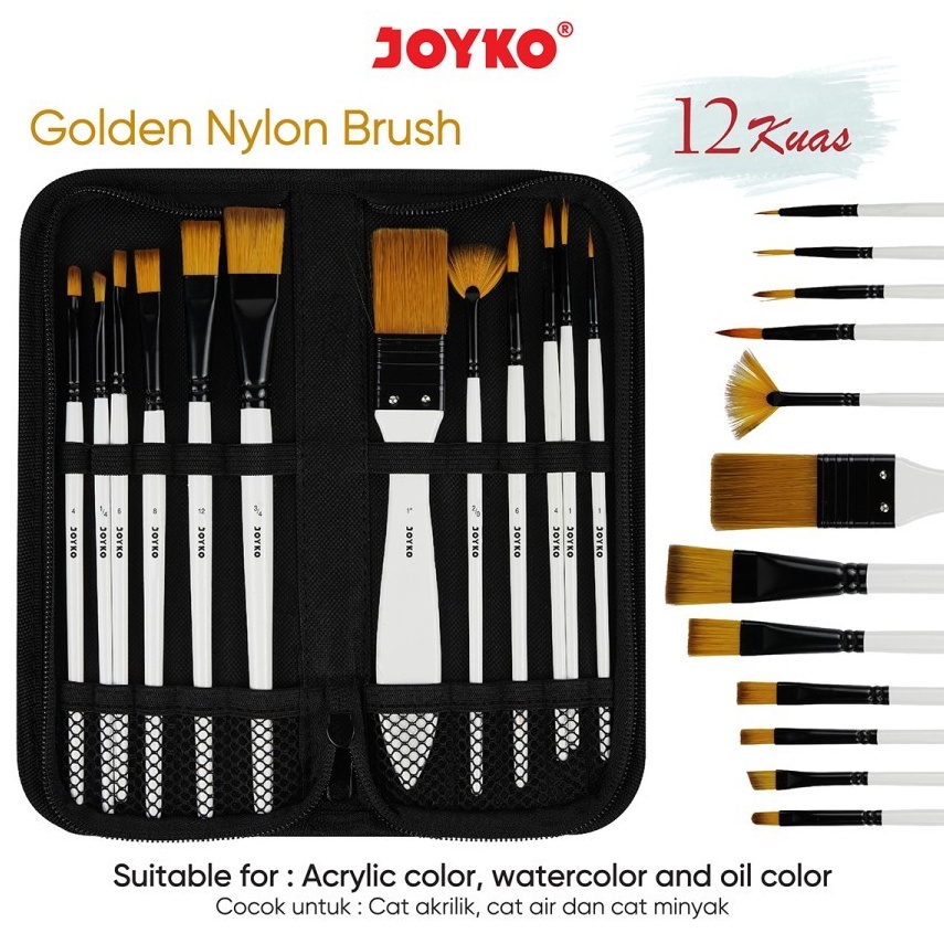 

KODE E1S9 Kuas Joyko BRS18 Brush Cat Air Lukis Acrylic