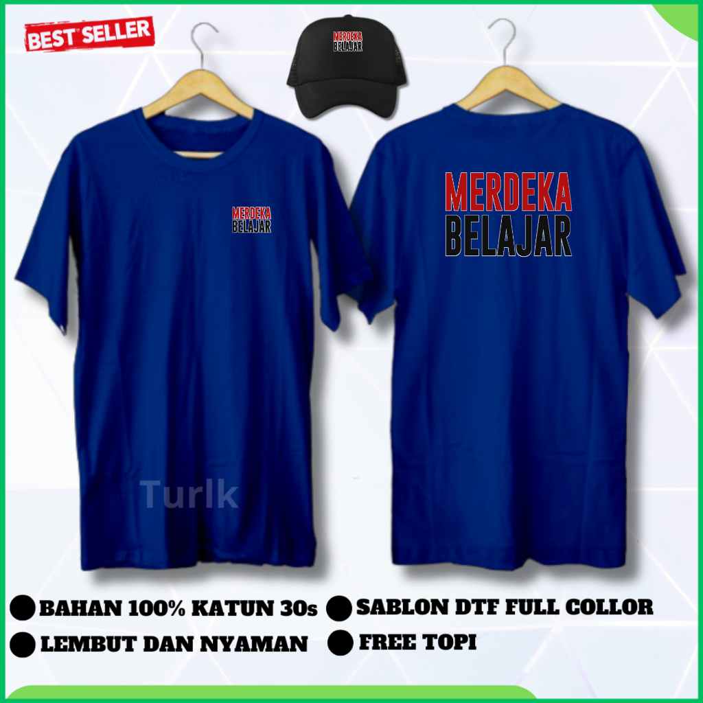 Kaos Merdeka Belajar Kaos Tshirt Merdeka Belajar Free Topi