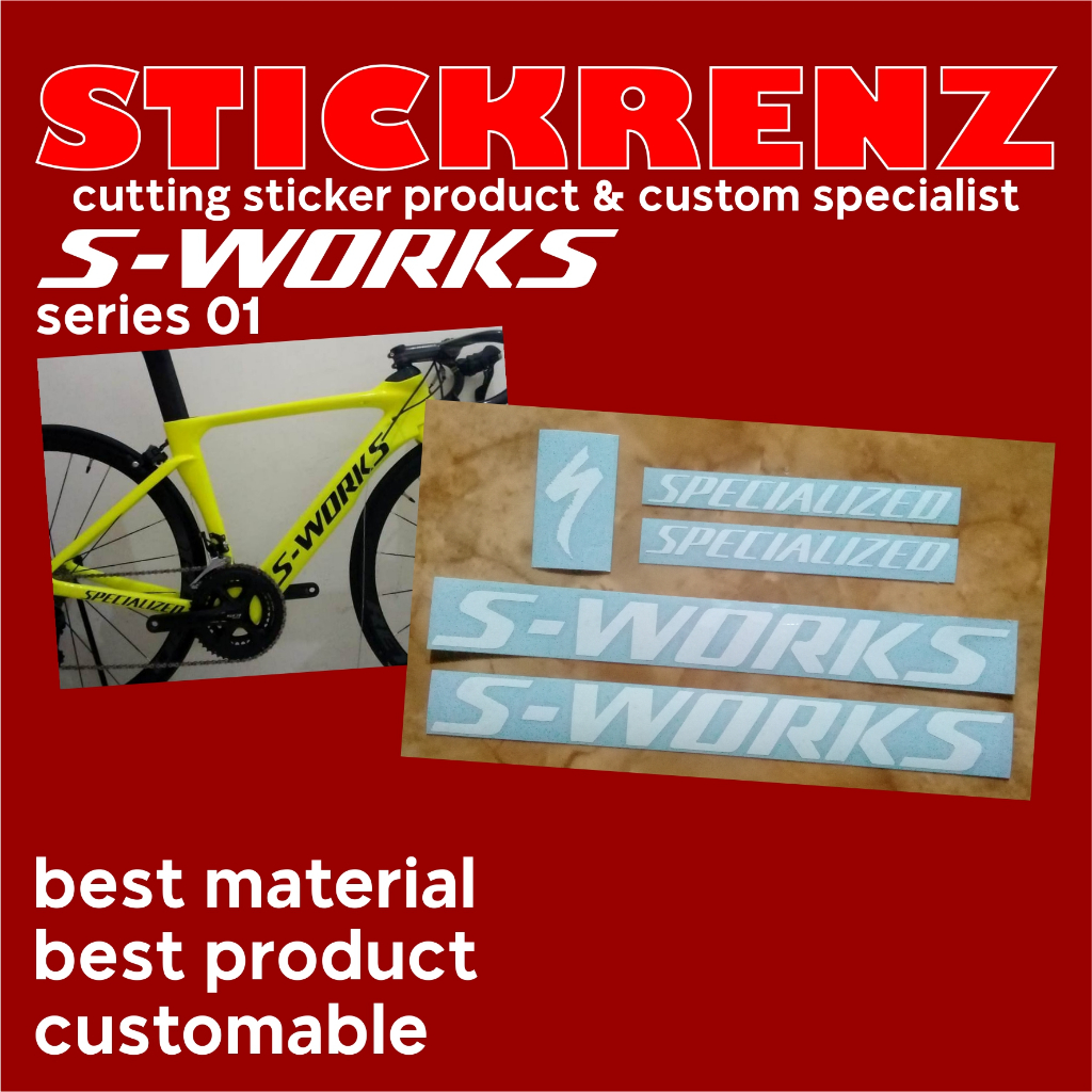 Cutting Sticker Stiker Frame Sepeda S-Works 01 Custom