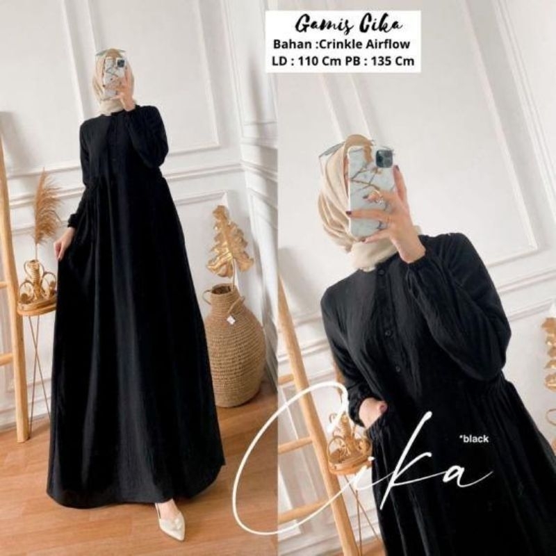 ( PROMO ) GAMIS MURAH CHIKA AIRFLOW / Dress Anggun Chika Crinkle