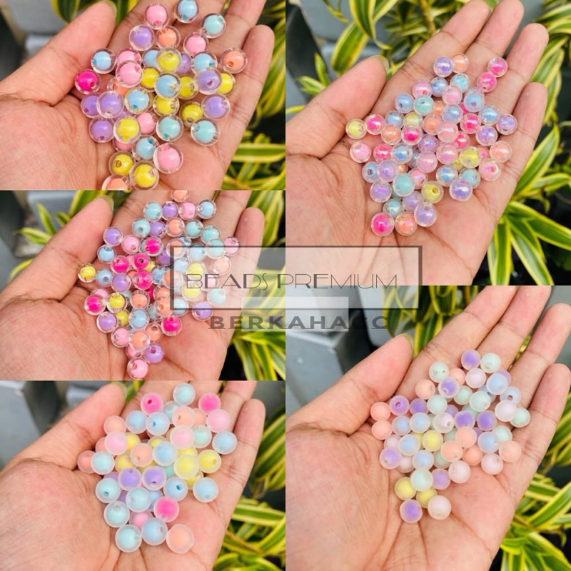 Manik Manik Bulat 8 10 Mm Mote Manik Isi Bulat Mix Colour