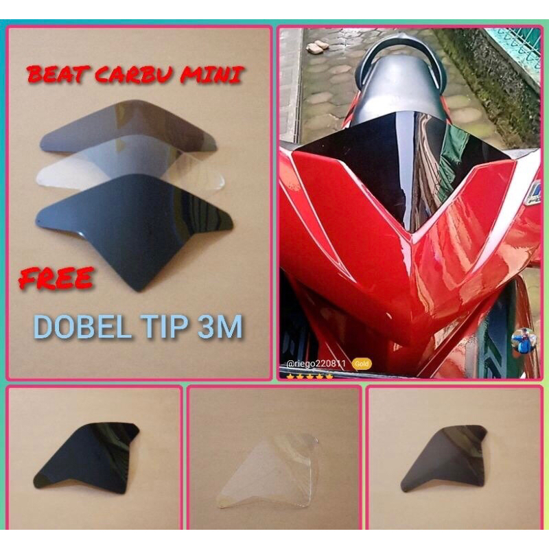 Visor Windshield Beat Karbu Akrilik Free Dobel Tip Free Baut