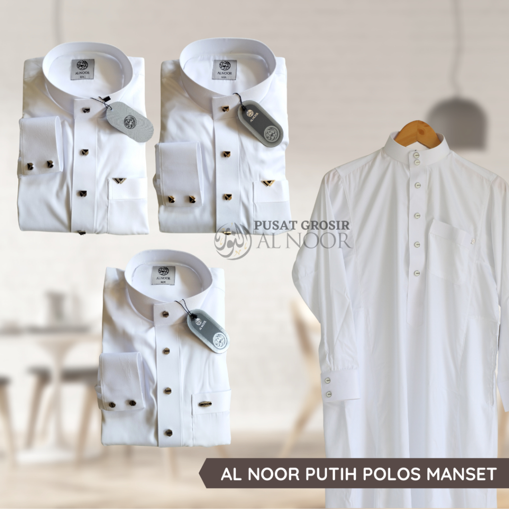 Jubah Saudi | Gamis Pria | Al Noor Putih Polos Dewasa - Pusat Grosir Al Noor