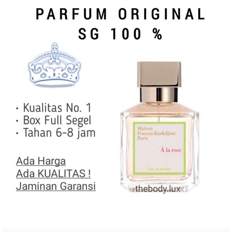PARFUM MFK BXCCA A LA ROSE ORIGINAL SINGAPORE
