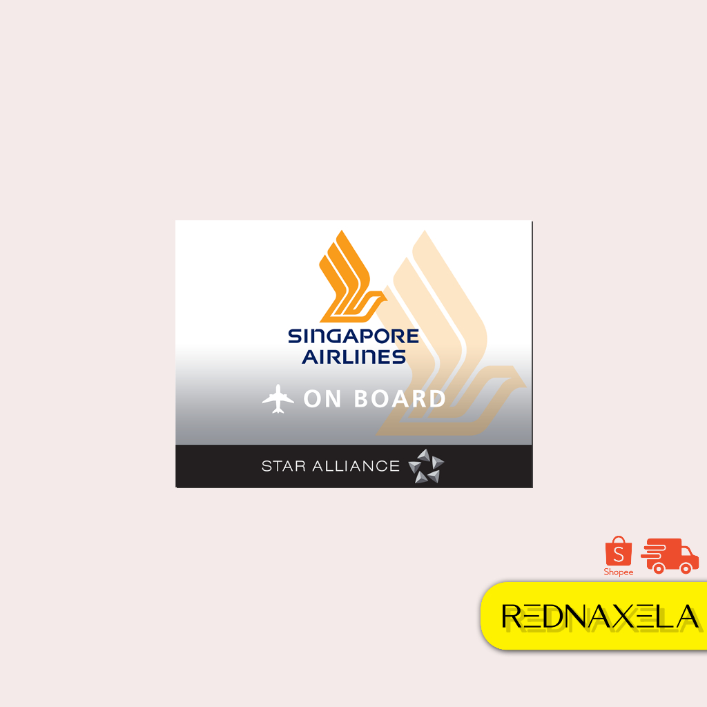 

Stiker Vinyl Singapore Airlines Stiker Koper On Board Sign Sticker