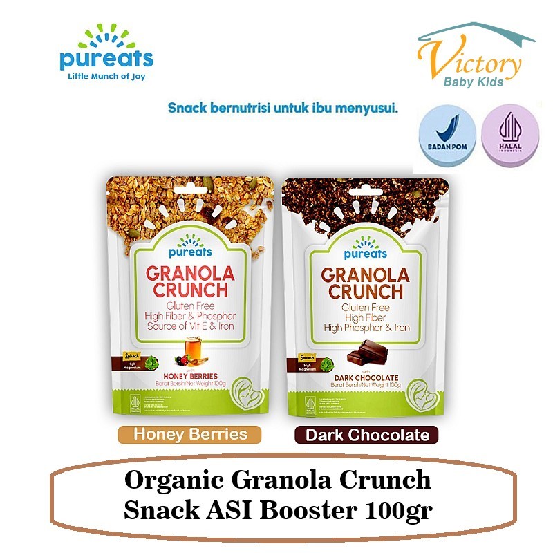 Pureats Organic Granola Crunch Snack ASI Booster - 100 gr