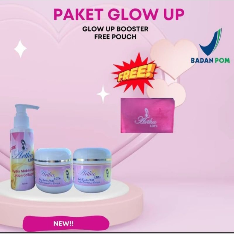 paket glow up arthaldt ( 1 lotion, 2 booster) original